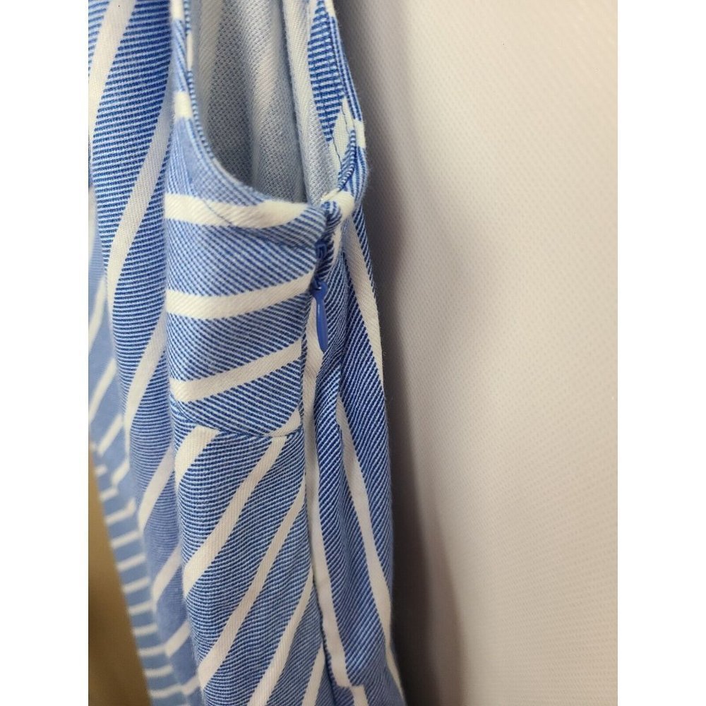 Glamour X Lane Bryant Blue White Striped Tulip Hem One Shoulder Dress 16 - Picture 9 of 9